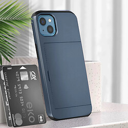 Avizar Coque iPhone 13 Mini avec Rangement Carte Coulissant Antichoc Defender Bleu nuit pas cher