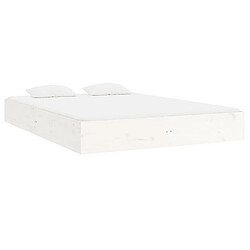 Avis Maison Chic Lit adulte 150x200cm - Cadre de lit,Structure du lit Contemporain pour chambre Blanc Bois massif très grand -MN52190