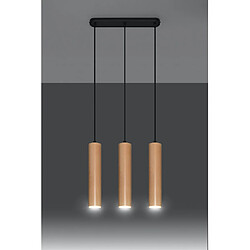 Avis Luminaire Center Suspension Lino Bois Bois naturel 3 ampoules 90cm