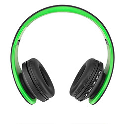 Wewoo Pour Xiaomi, iPhone, iPad, iPod, vert Samsung, HTC, Sony, Huawei et autres appareils audio Casque stéréo sans fil Bluetooth pliable avec lecteur MP3 Radio FM,