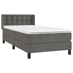 Avis Maison Chic Lit adulte- Lit + matelas,Sommier à lattes de lit avec matelas Gris foncé 100x200 cm -GKD65934