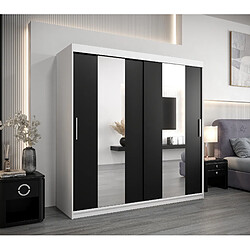 Abiks Meble Armoire Pole à portes coulissantes 200/200/62 2 portes (blanc/noir)