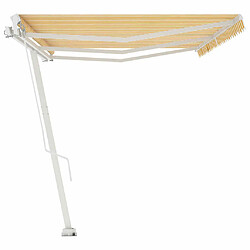 Maison Chic Auvent manuel rétractable,Store manuel de porte sur pied 600x300 cm Jaune/Blanc -GKD55004 pas cher