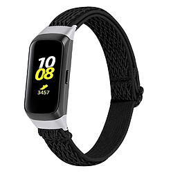 Bracelet en nylon tressée réglable noir pour votre Samsung Galaxy Fit R375