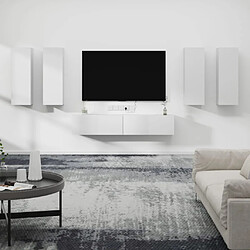 vidaXL Ensemble de meubles TV 6 pcs Blanc Bois d'ingénierie