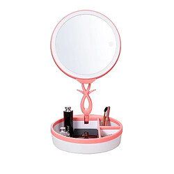 Wewoo Miroir rose Multi-fonction Mode tactile Commutateur USB Charge Coloré De Maquillage LED Lampe De Bureau Atmosphère Lumière avec Boîte De Rangement, DC 5V