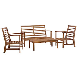 vidaXL Salon de jardin 4 pcs Bois d'acacia solide