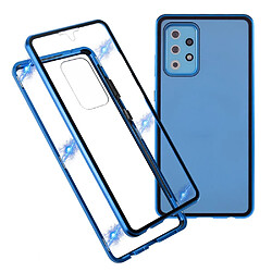 Coque en métal Cadre d'adsorption magnétique bleu pour votre Samsung Galaxy A72 4G/5G