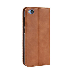 Avis Wewoo Housse Coque Étui en cuir à boucle magnétique avec texture rétro et pour Xiaomi Redmi Go, support emplacements pour cartes porte-monnaie (Marron)