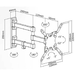 Support mural TV – Superior STV010 “13-42 Full Motion Extra Slim” - Taille TV 13?- 42?, Max vesa 200×200