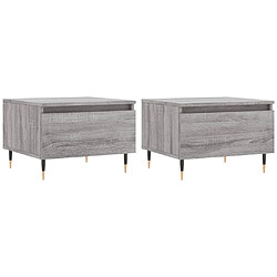 Maison Chic Lot de 2 Tables basses,Table Console pour salon sonoma gris 50x46x35 cm bois d'ingénierie -MN98314