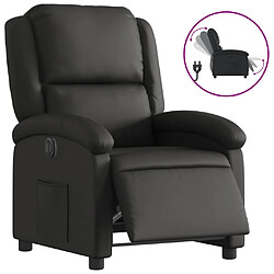 vidaXL Fauteuil inclinable électrique noir cuir véritable