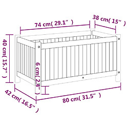 vidaXL Jardinière avec doublure 80x42x40 cm bois massif d'acacia pas cher