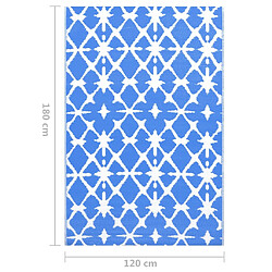 vidaXL Tapis d'extérieur Bleu et blanc 120x180 cm PP pas cher