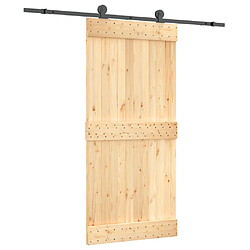 vidaXL Porte coulissante et kit de quincaillerie 95x210 cm pin massif