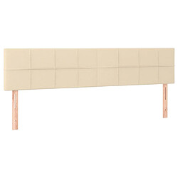 Avis vidaXL Tête de lit à LED Crème 200x5x78/88 cm Tissu