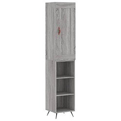 vidaXL Buffet haut Sonoma gris 34,5x34x180 cm Bois d'ingénierie