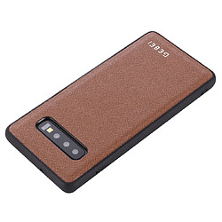 Acheter Wewoo Coque Souple Pour Galaxy S10 + GEBEI Etui de protection en cuir antichoc à pleine couverture Marron