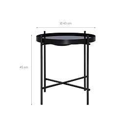 WOMO-DESIGN Table basse verre / métal table d'appoint salon ronde noir Ø 43 cm pas cher