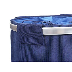 Decoshop26 Panier à linge corbeille buanderie conteneur avec cordon 55x39cm 65L en tissu bleu 04_0002514 pas cher