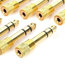 Acheter Wewoo 10 pcs 6.35mm Mâle à 3.5mm Femelle Audio Jack Adaptateurs