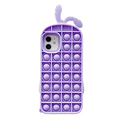 Universal Push Pop Purple Rabbit Shape Silicone Case pour iPhone 11