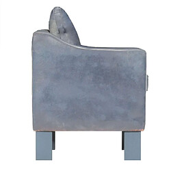 Avis Maison Chic Fauteuil relax,Chaise pour salon Gris Cuir véritable -MN55040