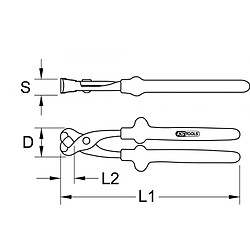 KS TOOLS 117.1204 Tenaille isolée, L.250 mm