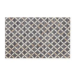 Acheter Beliani Tapis en cuir et tissu gris et beige 140 x 200 cm GENC