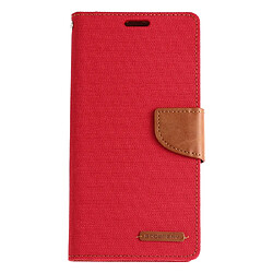 Wewoo Housse Coque CANVAS DIARY Étui en cuir avec rabat horizontal PU pour Galaxy A20 / A30avec support et logements cartes et porte-monnaie rouge