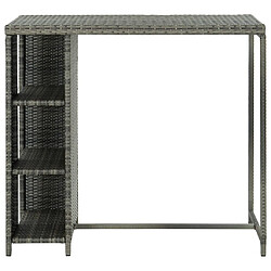 vidaXL Table de bar avec rangement Gris 120x60x110 cm Résine tressée