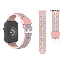 Wewoo Bracelet rose pour Apple Watch Series 3 & 2 & 1 38mm Fashion Fishbone Motif Silicone de montre