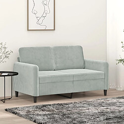 Maison Chic Canapé à 2 places,Sofa de Salon,Canapé droit Gris clair 120 cm Velours -GKD842230