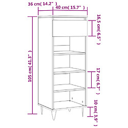 vidaXL Armoire à chaussures Chêne marron 40x36x105cm Bois d'ingénierie pas cher