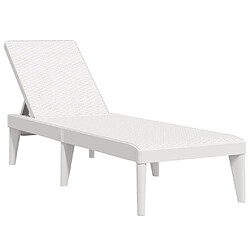 Maison Chic Chaise longue - Transat - Bain de Soleil blanc 186x60x29 cm PP