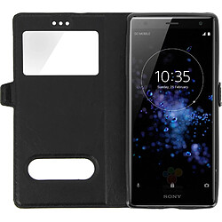 Avis Avizar Housse Sony Xperia XZ2 Etui Double Fenêtre Coque Silicone Gel - Noir