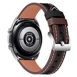 Bracelet en cuir véritable épissage de couleur 20mm, marron noir pour votre Samsung Galaxy Watch4 40mm/44mm/Galaxy Watch 42mm