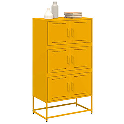 Avis vidaXL Buffet jaune moutarde 68,5x38,5x123,5 cm acier