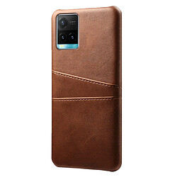 Coque en TPU + PU anti-chocs avec porte-cartes, marron pour votre Vivo Y21/Vivo Y21s/Vivo Y33s