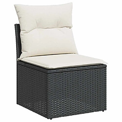 Avis vidaXL Salon de jardin 5 pcs avec coussins noir résine tressée acacia