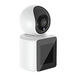 XO Caméra de Surveillance Connectée WiFi avec Écran Ful HD Rotation 350° Blanc