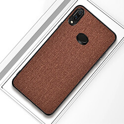 Wewoo Coque Rigide Pour Galaxy A10s Texture de tissu antichoc PC + TPU Brown