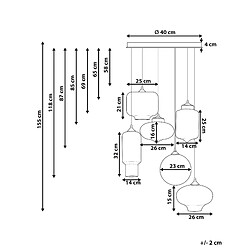 Avis Beliani Lampe suspension BEMBOKA Verre Transparent