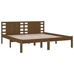 Acheter Maison Chic Lit adulte - Lit simple Cadre de lit,Structure du lit Contemporain Marron miel Bois de pin massif 200x200 cm -MN26505