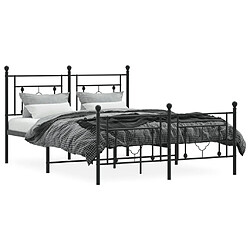 Avis Maison Chic Cadre/structure de lit métal et tête de lit + pied de lit pour adulte - Lit Moderne Chambre noir 140x190 cm -MN62606