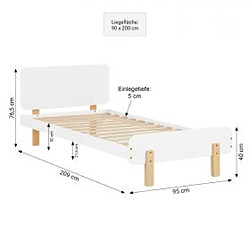 Avis Homestyle4U Lit junior 90x200 blanc Sommier