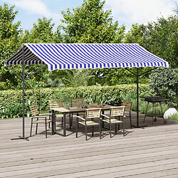 vidaXL Auvent autoportant bleu et blanc 400x300 cm tissu et acier