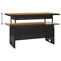 Maison Chic Table de jardin | Table d'extérieur noir 100x50x43/63 cm acacia et résine tressée -GKD83225 pas cher