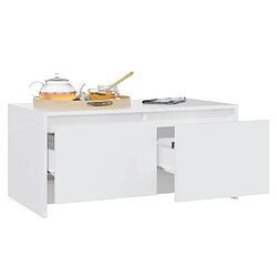 Avis vidaXL Table basse blanc 90x50x41,5 cm bois d'ingénierie