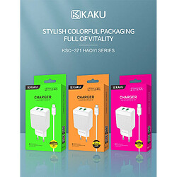 iKaku Kaku KSC-371 Set 2en1 Smart Deux Prises USB Chargeur Secteur 2,4A + Câble USB vers Lightn 1m